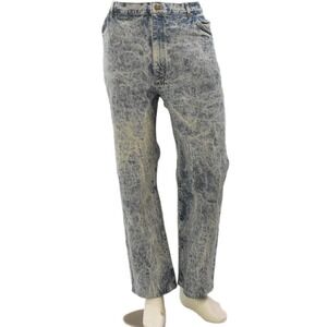 80s Vintage Lee Acid Wash Jeans Grunge High Waist Straight Leg 46 x 30 Big Plus